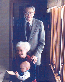 Don & Betty and their grandson Robby Kirkham, Ames, IA, 1988.