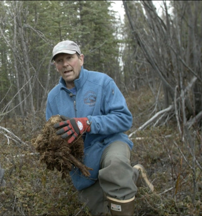 Mark Clark with Alaska soil