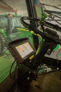 A GPS system in agricultural equipment