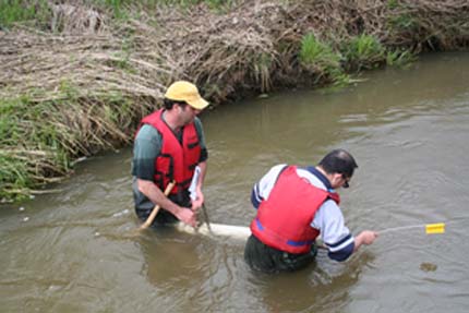 Checking sediment collection traps