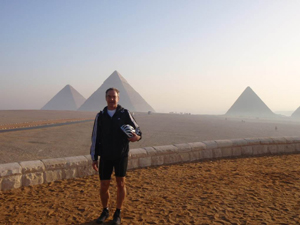 At the start of the Tour d'Afrique near Cairo, Egypt