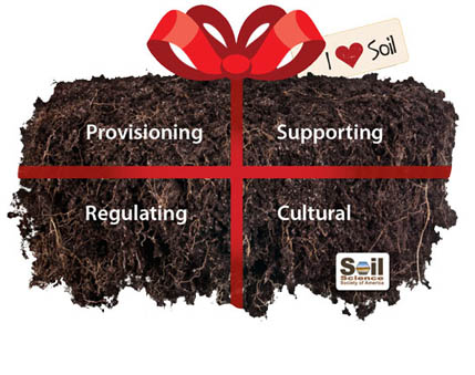 Soils give gifts of provisioning, supporting, regulating, cultural significance